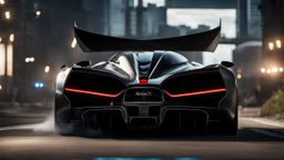 Batmobile bugatti ,rear view, desktop wallpaper, 4K, Cinematic