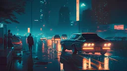 Ночь город машины люди