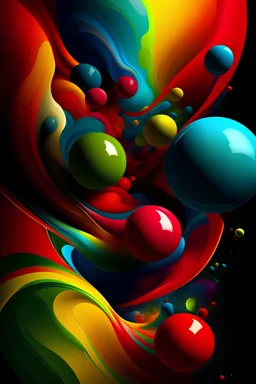Разноцветные миры: абстрактное изображение, состоящее из различных цветов и форм, создающих впечатление разнообразных миров и планет.