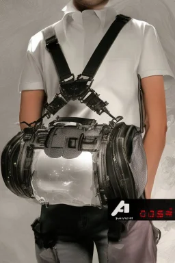 tech, back pack, transparent, sci fi, punk, color, neon