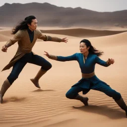 [star trek discovery] Michelle Yeoh fights Montalbán as Khan Noonien Singh in kung-fu on the sandy surface of Ceti Alpha VI