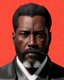 "MIddle aged black human male, with a trimmed but uneven beard, piercing eyes with slick back hair, full-scale head and shoulders portrait, 8k resolution concept art portrait by Greg Rutkowski, Artgerm, WLOP, Alphonse Mucha dynamic lighting hyperdetailed intricately detailed Splash art trending on Artstation triadic colors Unreal Engine 5 volumetric lighting Splash art fantasy"