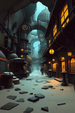 underground steampunk city