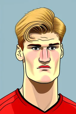 Alexander Sorloth Norwegian football player ,cartoon 2d