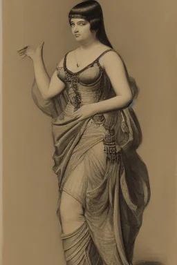 portrait, lady, full body shot, medium shot, style of Cleopatra