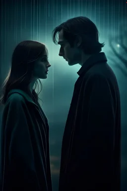ambiente de misterio y complicidad entre dos personas enamoradas que no pueden estar juntos, pero sus miradas describen sus verdaderas intensiones