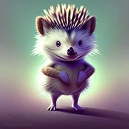 cute humanoid hedgehog on two legs