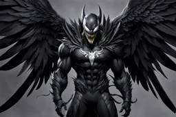 Venom crow in 8k anime realistic drawing style, black wings, close picture, apocalypse, intricate details, highly detailed, high details, detailed portrait, masterpiece,ultra detailed, ultra quality