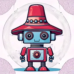 a robot with a Persian hat illustration