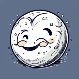 happy moon white cartoon