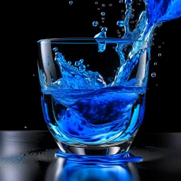 glass overflowing with blue liquid