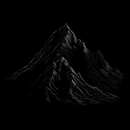 draw a black mountian with black background