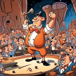 Fred Flintstone conducts the Bedrock Philharmonic Symphony Orchestra