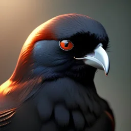 crow portrait, realistic, 4k resolution cinematic lighting