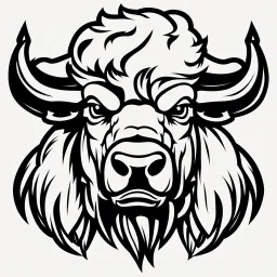 head and shoulders of a buffalo, sports mascot style