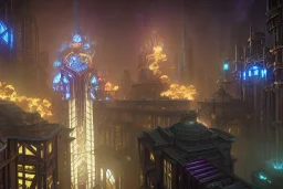 steam train dungeon punk seven towers city ravine