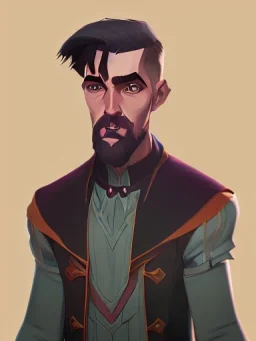 Portrait of a 30 year old strange wizard