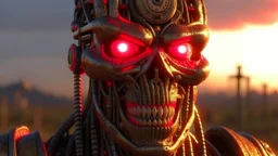 4k full detail, realistic, terminator vs Eddie iron maiden