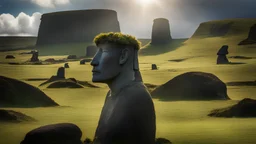 calm beauty, fantasy, magic, splendor, uplifting, inspiring, therapeutic, Easter Island, springtime, sunlight, chiaroscuro, color, award-winning colour photograph, Nikon 135mm