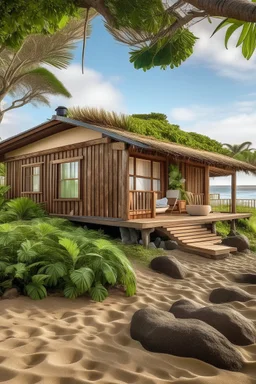 luxury eco resort hawaii outside view bungalow at the beach