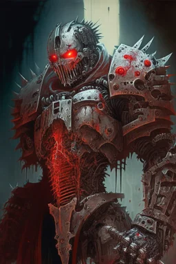 Machine knight, mechanical knight, gears, blood, Horror