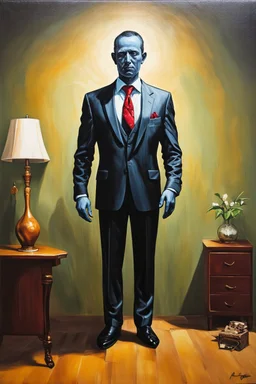 Empty Suit; a surreal Renaissance acrylic painting