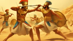 Pharaonic soldiers fighting in battle