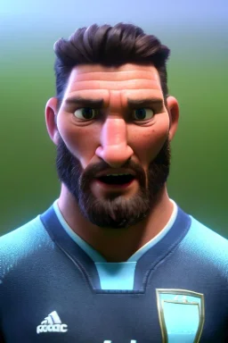 Realistic de paul Argentina soccer player Portrait, mid shot view, epic, god lights, concept art, art station, 3d, photo studio, blue clean background, unreal engine 5, ray tracing, RTX, lumen lighting, ultra detail, volumetric lighting.