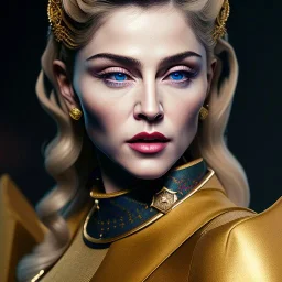 Madonna portrait, Greg Rutkowski, Zabrocki, Karlkka, Jayison Devadas, trending on Artstation, 8K, ultra wide angle, zenith view, pincushion lens effect