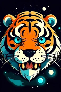 very angry but cute tiger and big cosmic identity