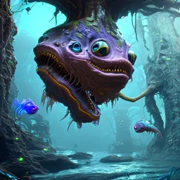 fluid ink angler fish creature, unreal engine 5, 8k resolution, photorealistic, ultra detailed