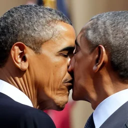 barrack Obama kissing donald trump