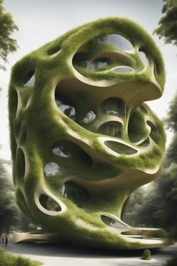 impossible geometry giant organic vegetal building