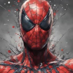 spider - man with splats and paint splats on his face, portrait of spiderman, highly detailed spider - man, marvel comic style, spiderman, super hero art, comic book character, futuristic style spiderman, comic book art style, peter parker, marvel comics style, high quality colored sketch, comic book style art, marvel superhero, spider-man, spider - man