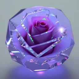 transparent multicolor crystal rose highly detailed, glowing