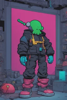 cyberpunk comic book hero chracter by kaws