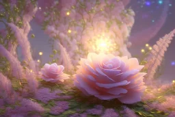 one big crystal subtle flower in a cosmic ambiance, transparent petals, delicate colors, in the foreground, full of details, smooth, bright sunshine，soft light atmosphere, light effect，vaporwave colorful, concept art, smooth, extremely sharp detail, finely tuned detail, ultra high definition, 8 k, unreal engine 5, ultra sharp focus