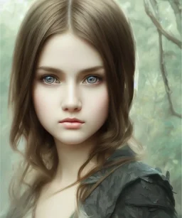 intricate, elegant, sharp focus, illustration, detailed eyes, digital painting, concept art, matte, art by wlop and artgerm and ivan shishkin and andrey shishkin, masterpiece, young and cute ukrainian girl, adorable, round face