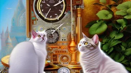 A Cat That Is Sitting On Top Of A Clock, Android Jones And Chris Dyer, Behance. Polished, Inspired By Eduardo Paolozzi, Hypereuphoria, Remix By Ballaberg