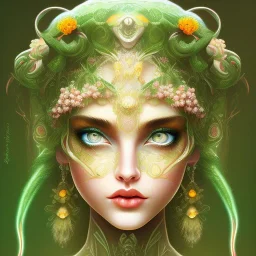 marigold woman norse goddess green eyes