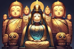 Buddha statue in psy trance