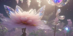 crystal subtle flower in a galactic ambiance beautiful fairy, transparent, delicate colors, in the foreground, full of details, smooth，soft light atmosphere, light effect，vaporwave colorful, concept art, smooth, extremely sharp detail, finely tuned detail, ultra high definition, 8 k, unreal engine 5, ultra sharp focus