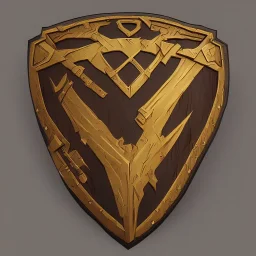 cartoon shield metal wood