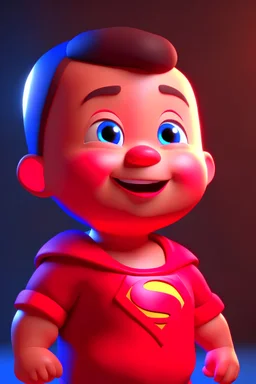 baby super man 3d render photo, cinematic, smile