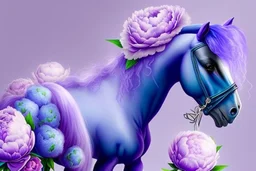 purple peonies and blue ponies