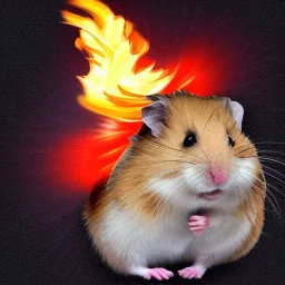 Hamster breathing fire