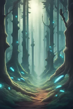 futuristic forest card