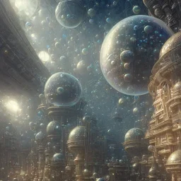 close-up Tokyo inside a bubble floating in outer space, 8k resolution, high-quality, fine-detail, intricate, digital art, detailed matte, volumetric lighting, illustration, 3D octane render, brian froud, howard lyon, selina french, anna dittmann, annie stokes, lisa parker, greg rutowski