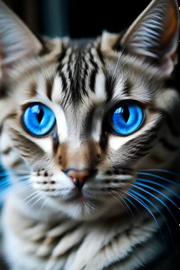 kucing belang bermata biru