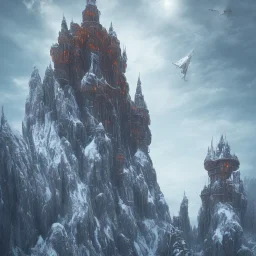 Fortress of the Giants on top of the highest snowy Mountain